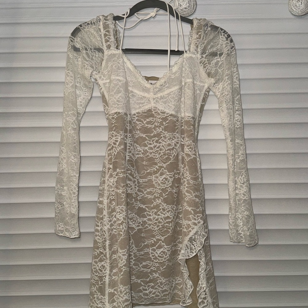 Princess Polly Aubriella Lace White Mini Dress
